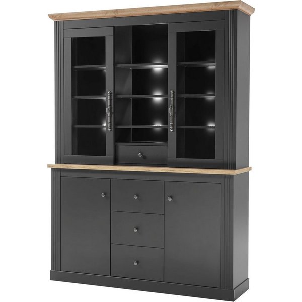 OTTO home Buffet Westminster, Buffetschrank im Landhausstil, Schrank, Hochschrank Metallgriffe, ausreichend Stauraum, in 2 Farben erhältlich