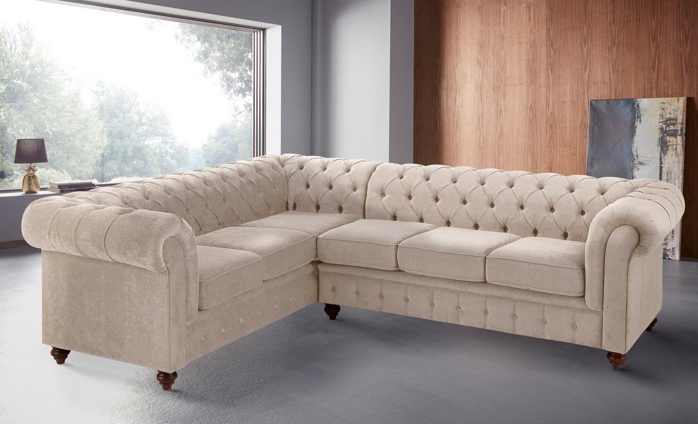 OTTO home Chesterfield-Sofa Chesterfield Ecksofa, auch in Leder L-Form, hochwertige Knopfheftung, langer Schenkel links oder rechts wählbar – Bild 5 von 5