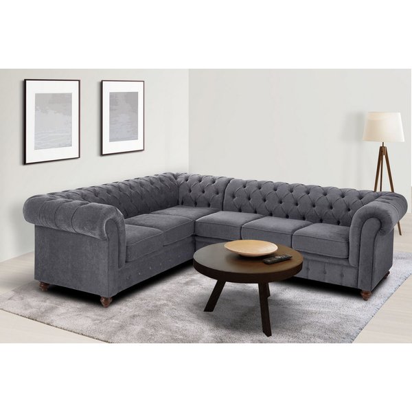 OTTO home Chesterfield-Sofa Chesterfield Ecksofa, auch in Leder L-Form, hochwertige Knopfheftung, langer Schenkel links oder rechts wählbar