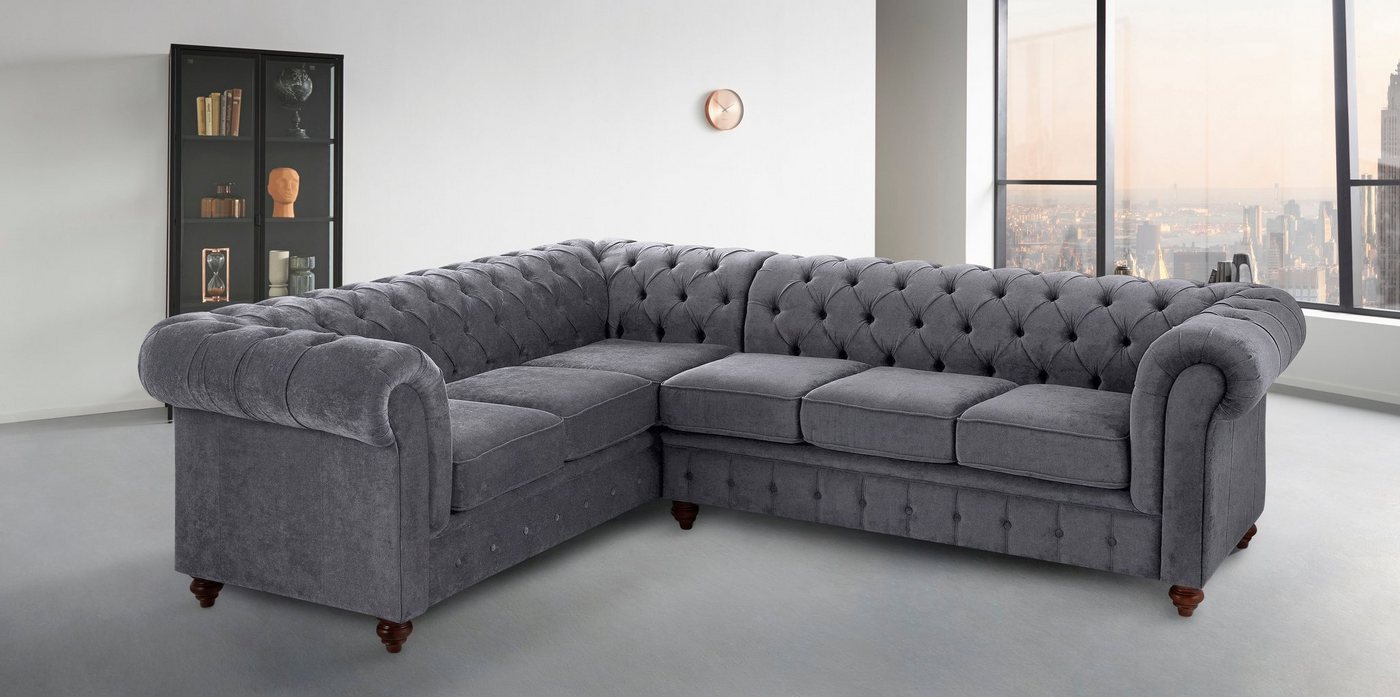 OTTO home Chesterfield-Sofa Chesterfield Ecksofa, auch in Leder L-Form, hochwertige Knopfheftung, langer Schenkel links oder rechts wählbar – Bild 5 von 5