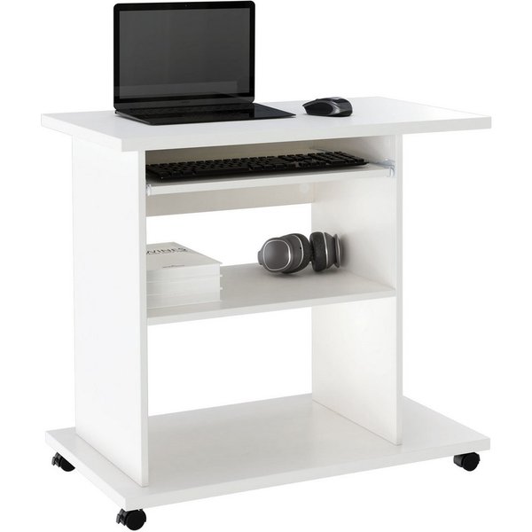 OTTO home Computertisch LOKVE, Laptoptisch, Schreibtisch, rollbar, Tastaturauszug, Towerfach, Druckerfach, Höhe 75 cm