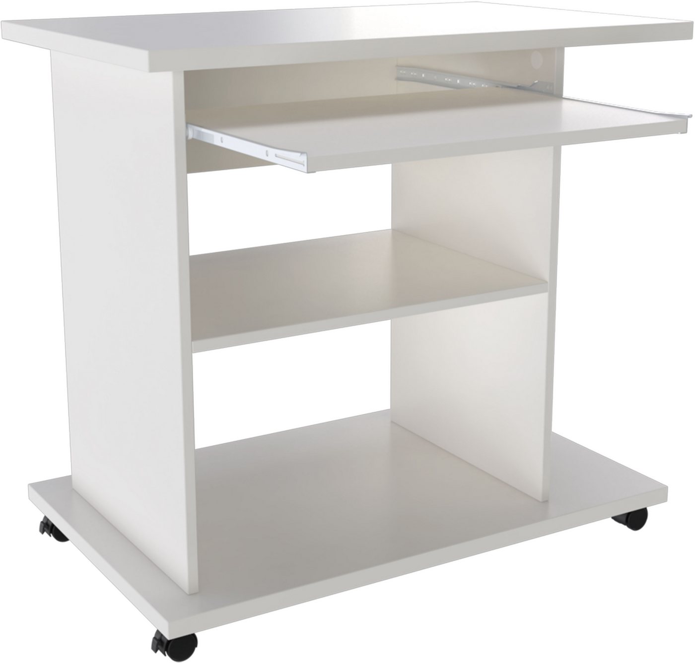 OTTO home Computertisch LOKVE, Laptoptisch, Schreibtisch, rollbar, Tastaturauszug, Towerfach, Druckerfach, Höhe 75 cm – Bild 3 von 5
