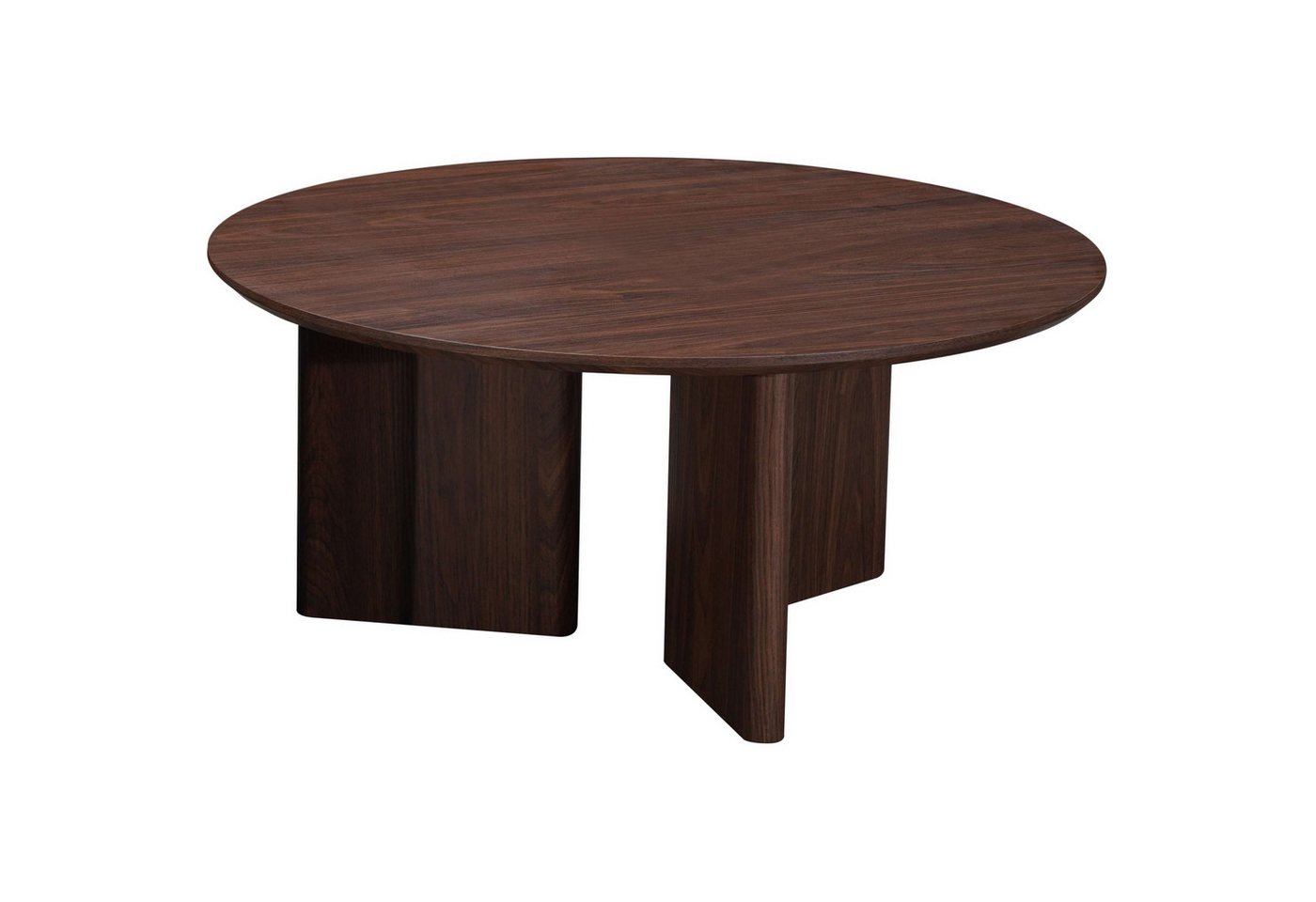 OTTO home Couchtisch Cassian (1-St), warme Walnussoptik, außergewöhnliches Kreuzgestell, Ø 80 cm – Bild 5 von 5