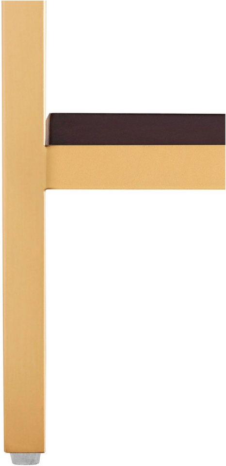 OTTO home Couchtisch Cherlen, mit zwei Ablageflächen und goldfarbenem Gestell, quadratisch – Bild 5 von 5