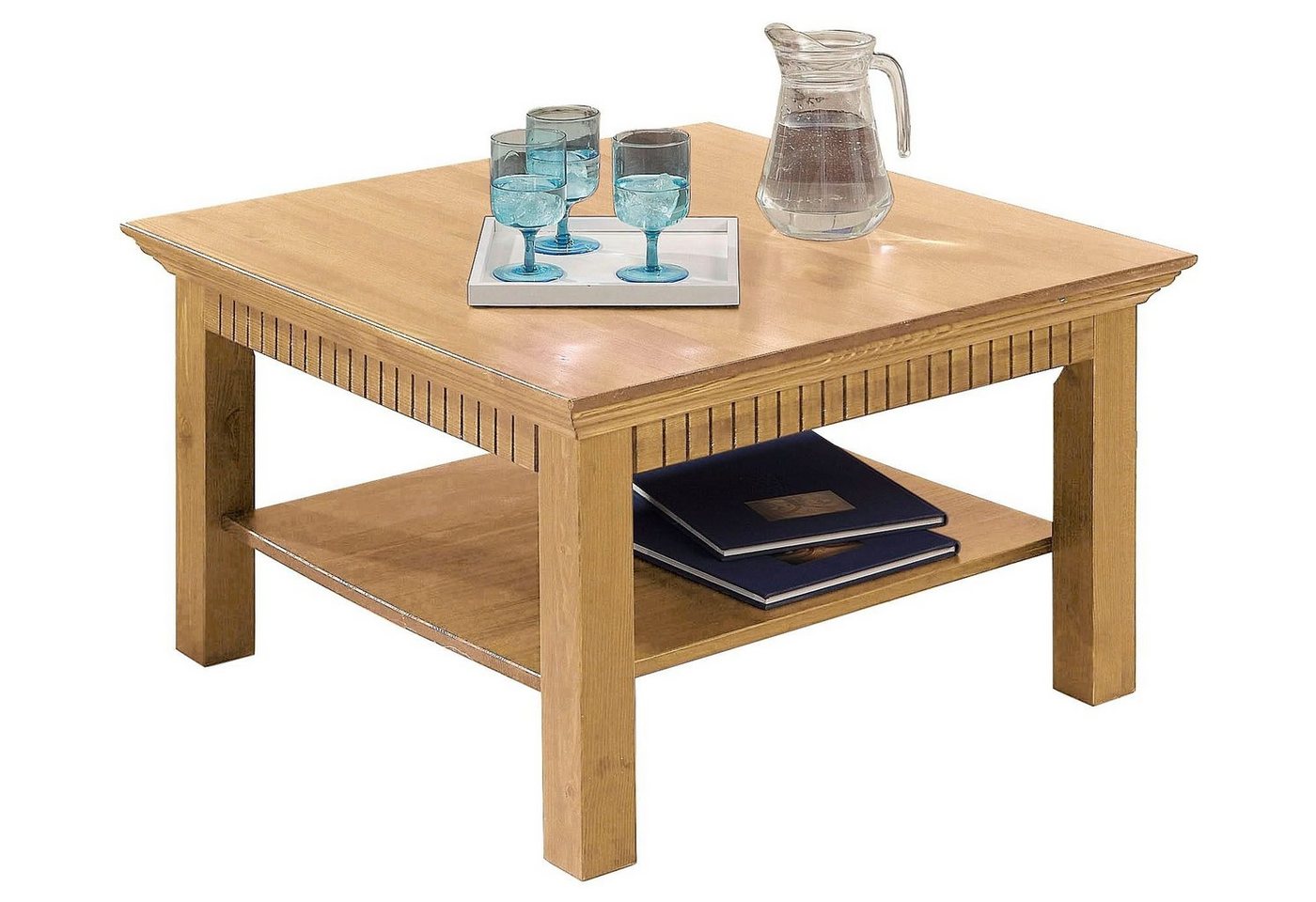 OTTO home Couchtisch Lisa, Tisch, Kaffeetisch, Beistelltisch, Kaffeetisch, massives Kiefernholz, FSC®, B/T/H: 76x76x45 cm – Bild 2 von 5