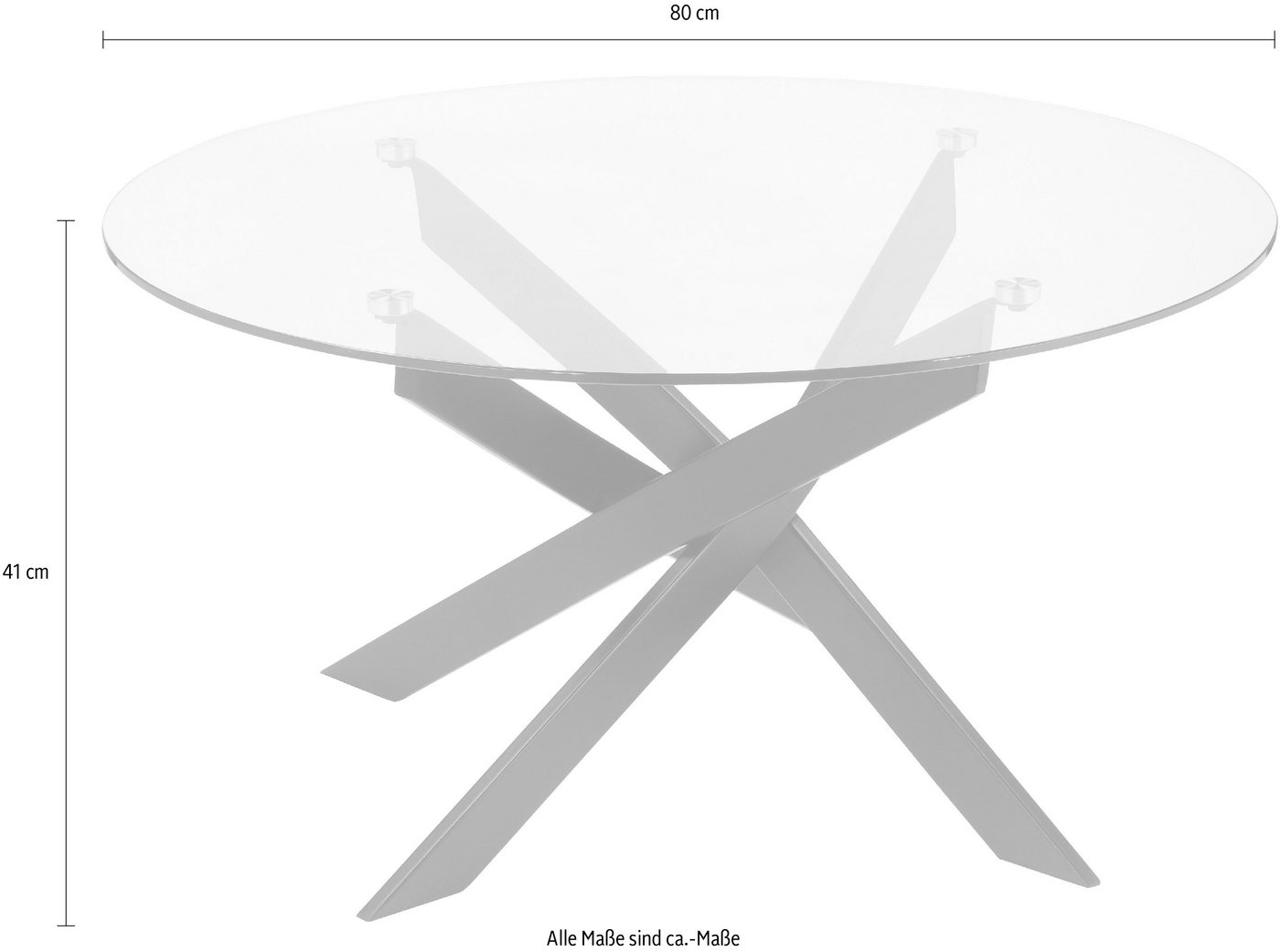OTTO home Couchtisch Luzie, unterschiedliches Beingestell (in chrome und schwarz), Breite 80 cm – Bild 5 von 5