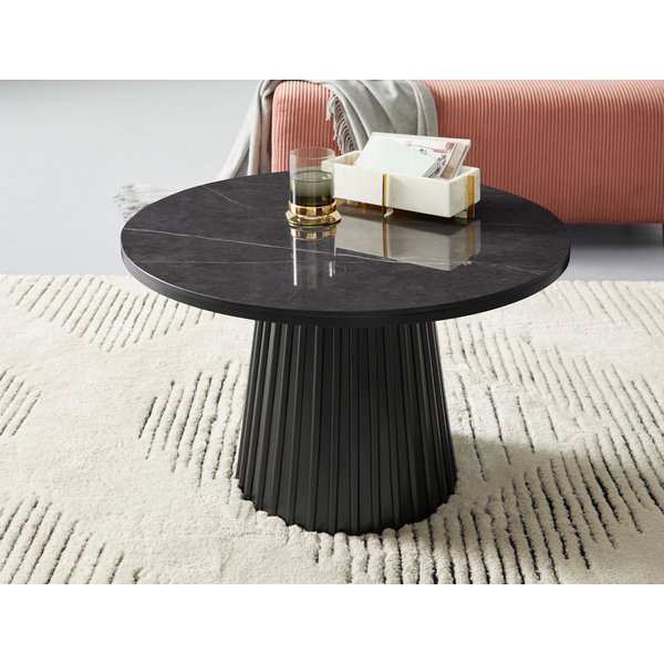 OTTO home Couchtisch Roos, Keramikplatte in Marmor-Optik, geriffelter Fuß, Breite 80 cm