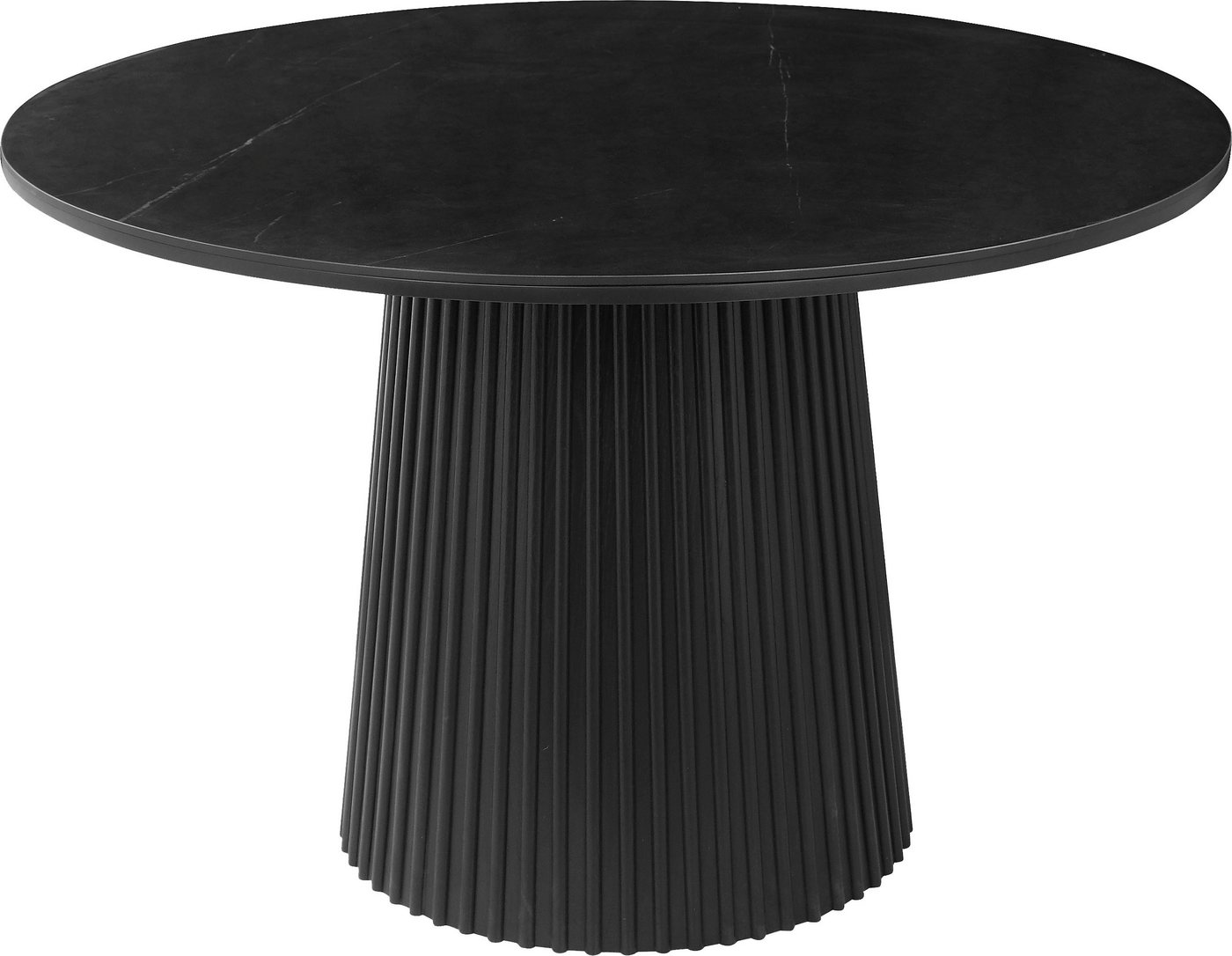 OTTO home Couchtisch Roos, Keramikplatte in Marmor-Optik, geriffelter Fuß, Breite 80 cm – Bild 2 von 5