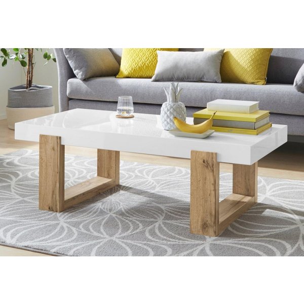 OTTO home Couchtisch Solid, hochglanzfarbener weißer Tischplatte, in zwei unterschiedlichen Größen