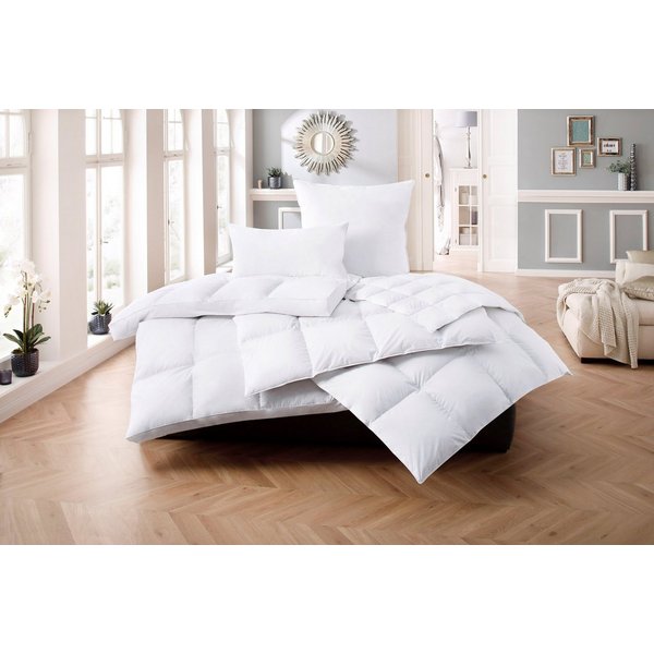 OTTO home Daunenbettdecke Loftet, Bettdecke 135x200, 155x220 cm und weitere Größen, Füllung: 90% Daunen, 10% Federn, Bezug: 100% Baumwolle, Bettdecken, Sommer, 