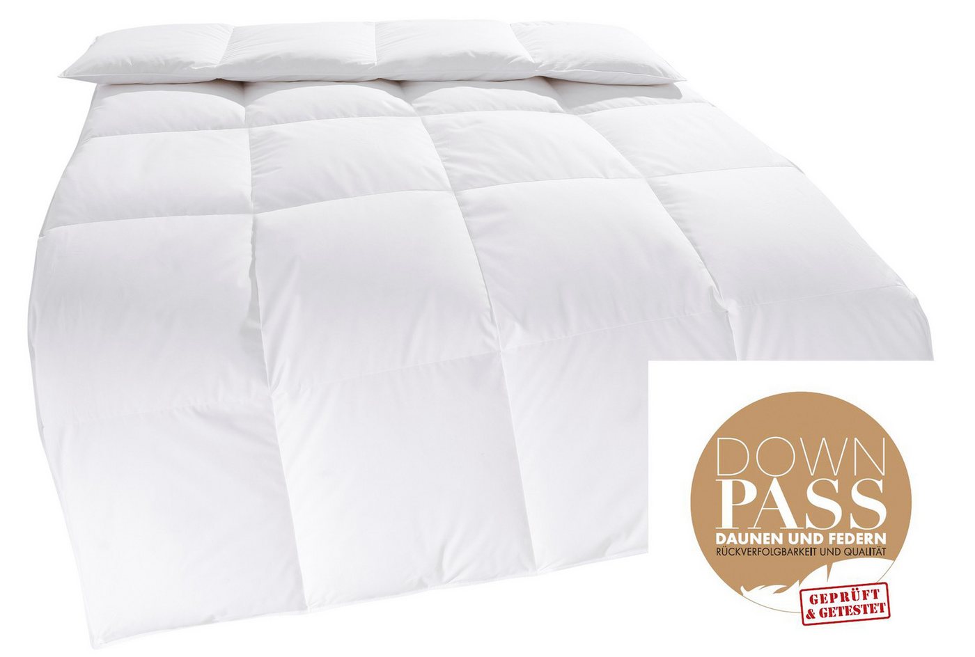 OTTO home Daunenbettdecke Nobyn, Bettdecke 135x200 cm und 155x220 cm, Füllung: 60% Daunen und 40% Federn, Bezug: 100% Baumwolle, Bettdecken, Sommer, Winter, All – Bild 3 von 5