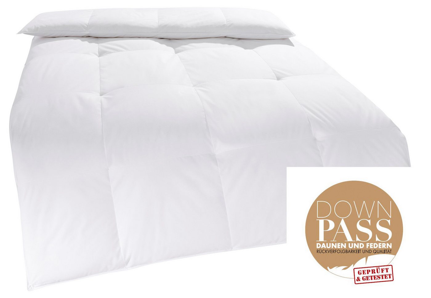 OTTO home Daunenbettdecke Nobyn, Bettdecke 135x200 cm und 155x220 cm, Füllung: 60% Daunen und 40% Federn, Bezug: 100% Baumwolle, Bettdecken, Sommer, Winter, All – Bild 3 von 5