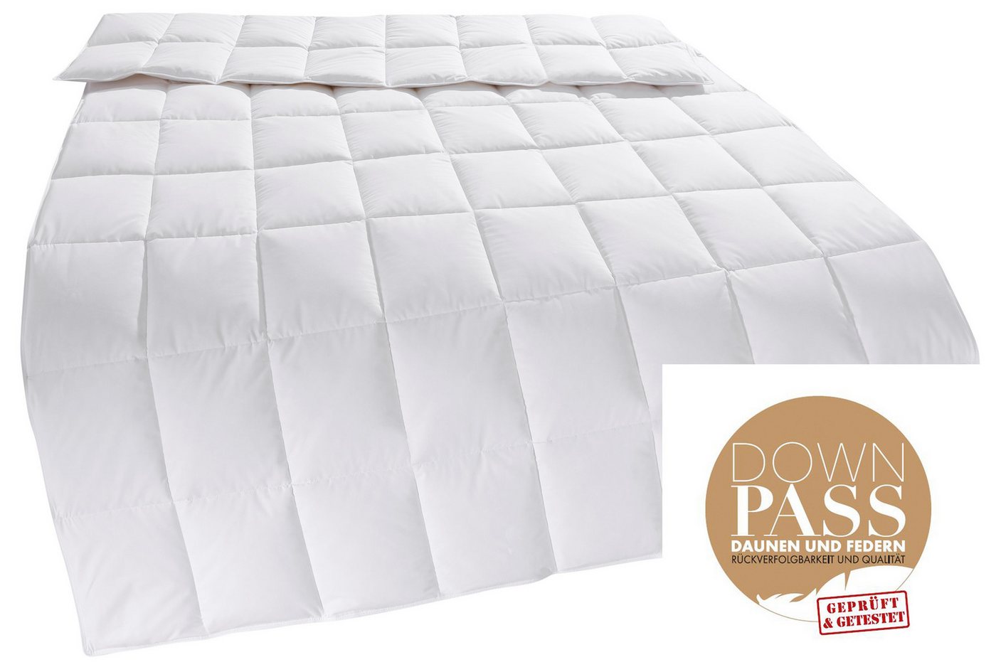 OTTO home Daunenbettdecke Nobyn, Bettdecke 135x200 cm und 155x220 cm, Füllung: 60% Daunen und 40% Federn, Bezug: 100% Baumwolle, Bettdecken, Sommer, Winter, All – Bild 3 von 5