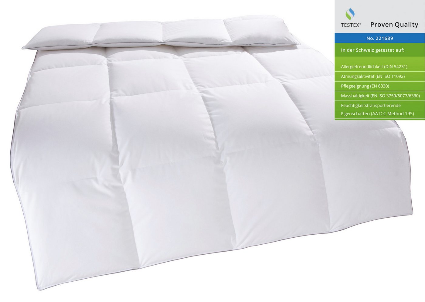 OTTO home Daunenbettdecke Tamins, Bettdecke 135x200 cm, 155x220 cm, Made in Germany, Füllung: 100% Daunen, Bezug: 100% Baumwolle, Sommer, Winter, Decke, Made in – Bild 2 von 5