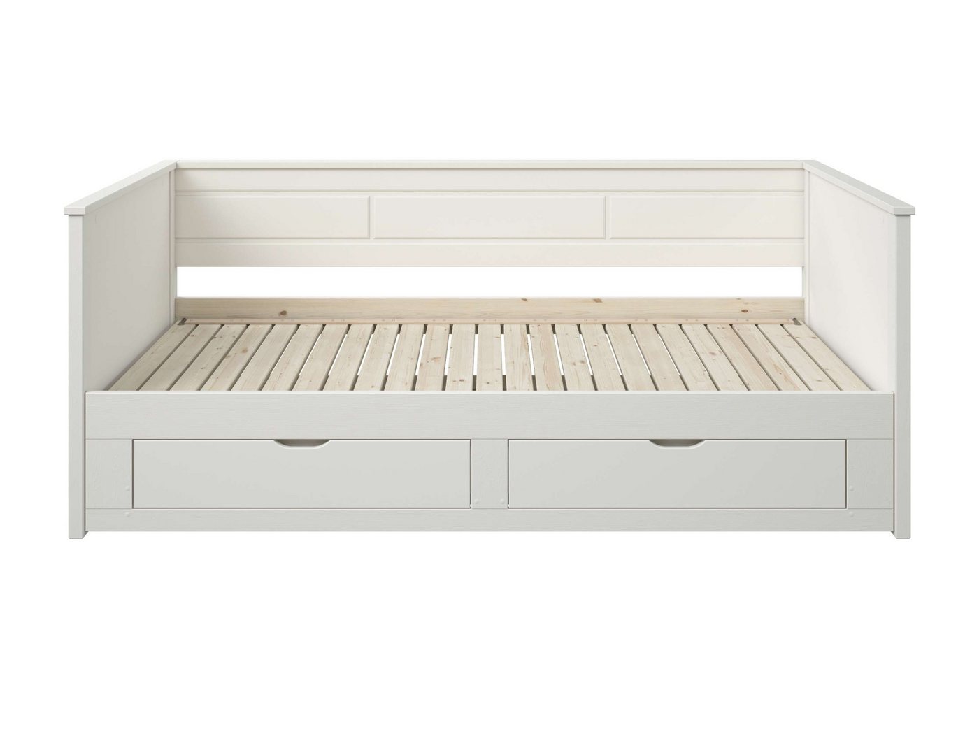 OTTO home Daybed Leorben, 2 Schlafplätze, Jugendbett, Landhausstil, Massivholz, ausziehbar, 2 Schubladen, inkl. Lattenroste, viel Stauraum, Made in EU – Bild 4 von 5