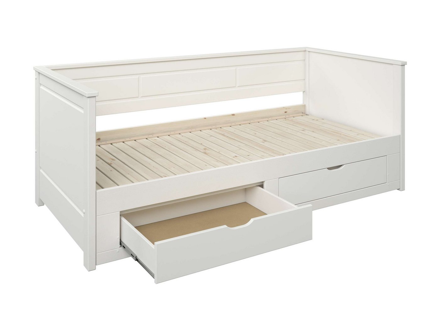 OTTO home Daybed Leorben, 2 Schlafplätze, Jugendbett, Landhausstil, Massivholz, ausziehbar, 2 Schubladen, inkl. Lattenroste, viel Stauraum, Made in EU – Bild 5 von 5
