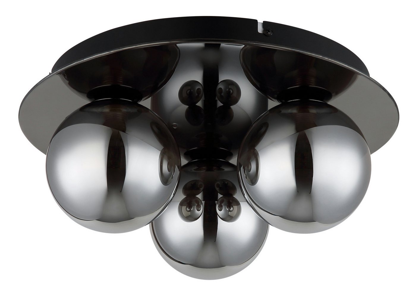 OTTO home Deckenleuchte Amellia, ohne Leuchtmittel, Glas Rauchfarben, Durchmesser 35cm, Höhe:15cm, Glaskugeln, Deckenlampe – Bild 3 von 4