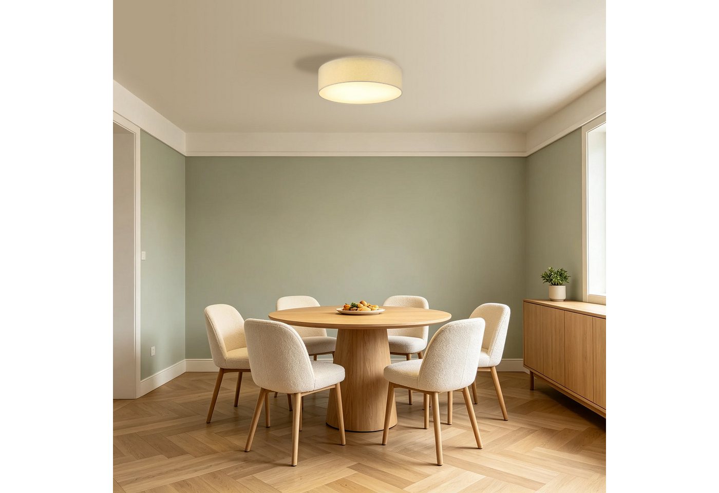 OTTO home Deckenleuchte Avveline - Textilschirm Deckenlampe, ohne Leuchtmittel, wählbar in verschiedenen Stoffausführungen, Größen und Farben, E27 – Bild 2 von 5