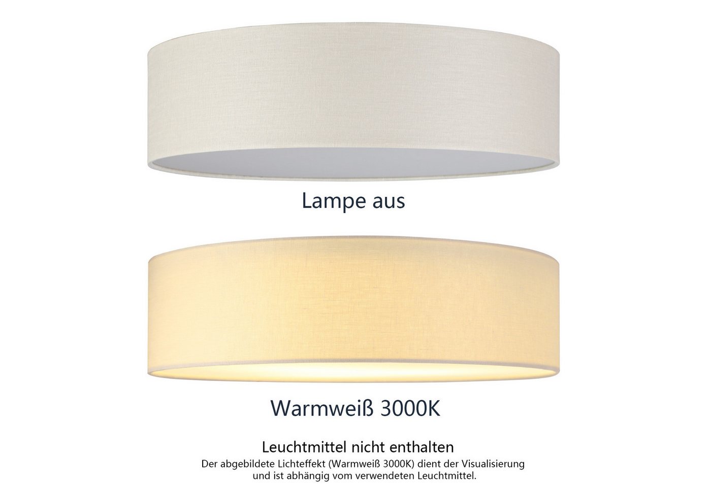 OTTO home Deckenleuchte Avveline - Textilschirm Deckenlampe, ohne Leuchtmittel, wählbar in verschiedenen Stoffausführungen, Größen und Farben, E27 – Bild 4 von 5