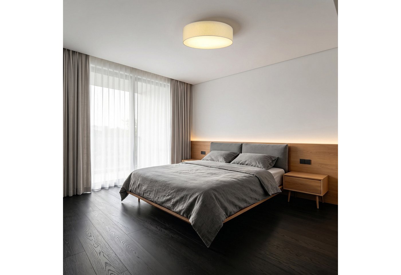 OTTO home Deckenleuchte Avveline - Textilschirm Deckenlampe, ohne Leuchtmittel, wählbar in verschiedenen Stoffausführungen, Größen und Farben, E27 – Bild 5 von 5