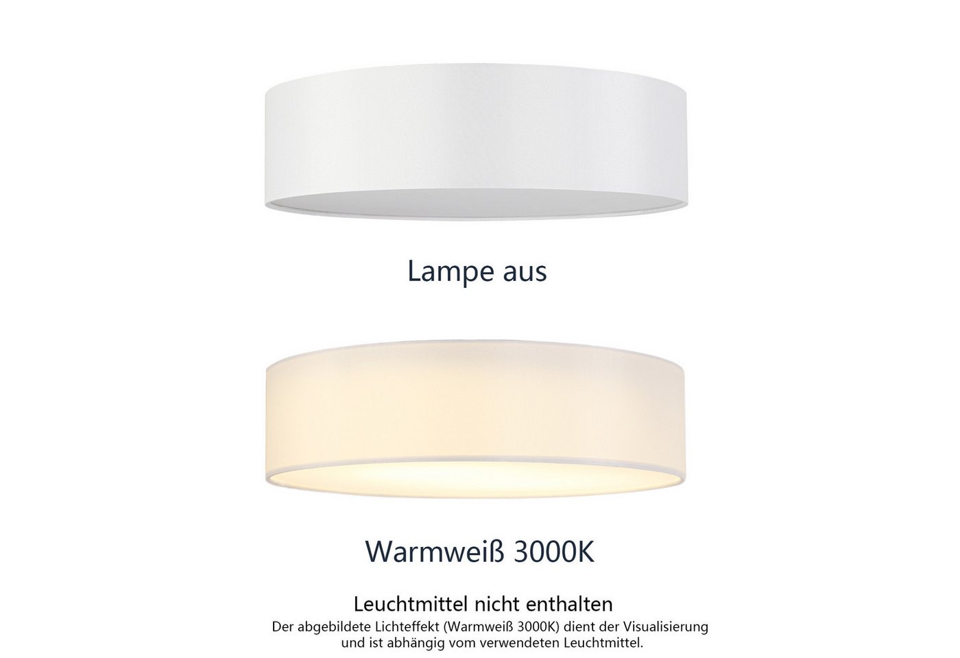 OTTO home Deckenleuchte Avveline - Textilschirm Deckenlampe, ohne Leuchtmittel, wählbar in verschiedenen Stoffausführungen, Größen und Farben, E27 – Bild 4 von 5
