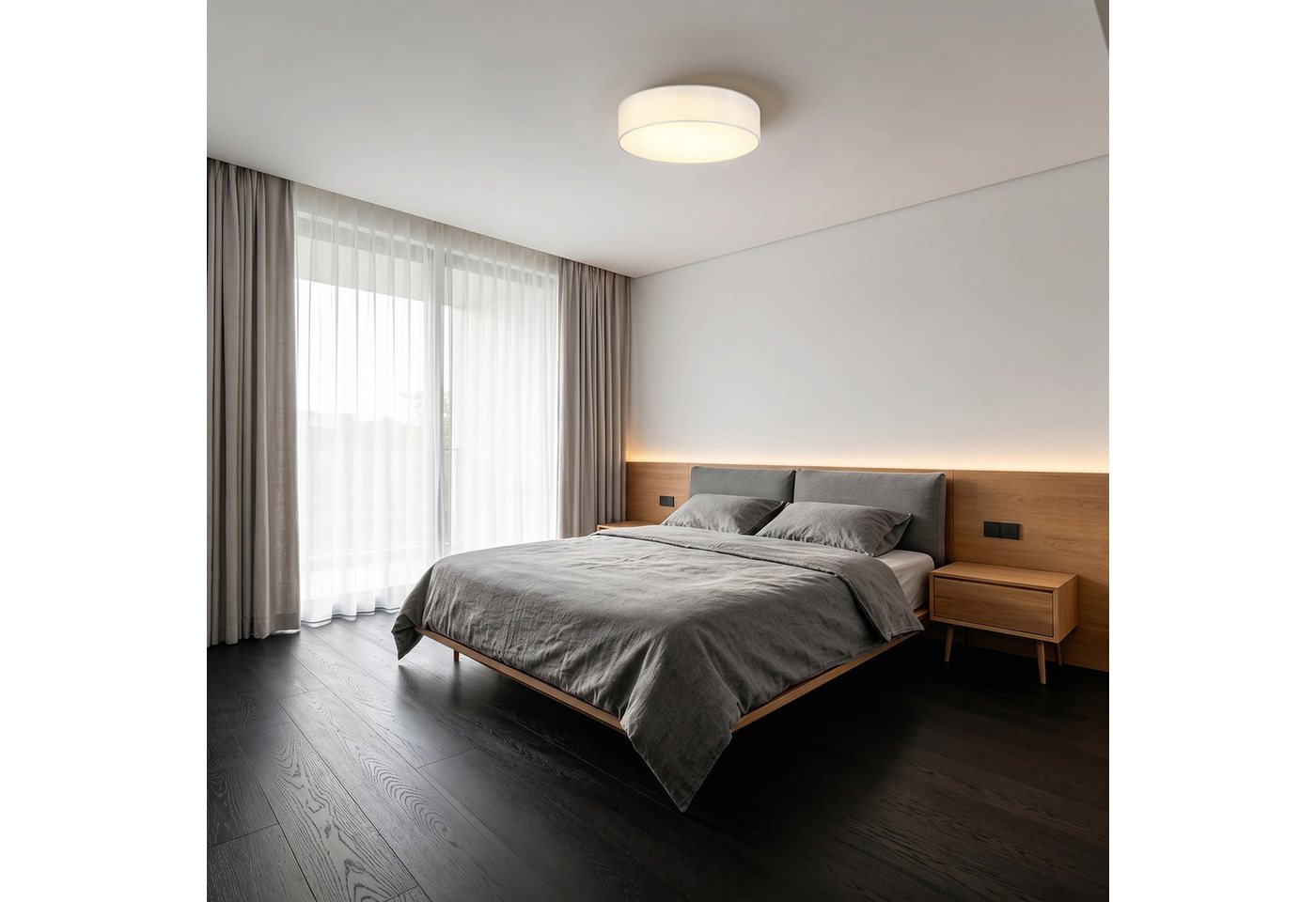 OTTO home Deckenleuchte Avveline - Textilschirm Deckenlampe, ohne Leuchtmittel, wählbar in verschiedenen Stoffausführungen, Größen und Farben, E27 – Bild 5 von 5