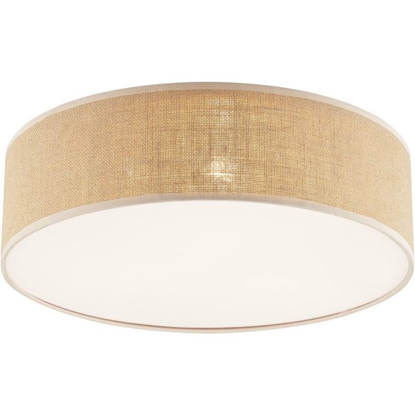 OTTO home Deckenleuchte Mikka, ohne Leuchtmittel, mit Leinenstoffschirm, Höhe 14 cm, E27, Leinen, Deckenlampe