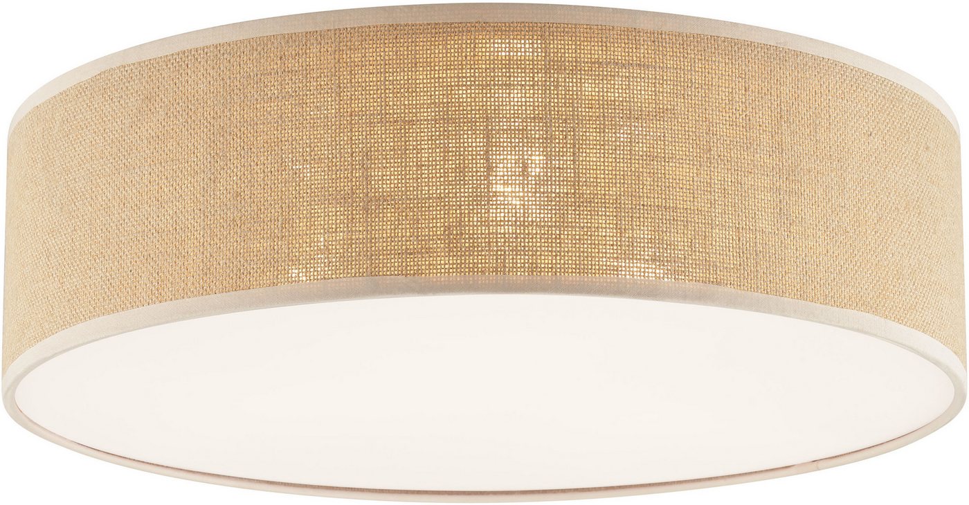 OTTO home Deckenleuchte Mikka, ohne Leuchtmittel, mit Leinenstoffschirm, Höhe 14 cm, E27, Leinen, Deckenlampe – Bild 2 von 5