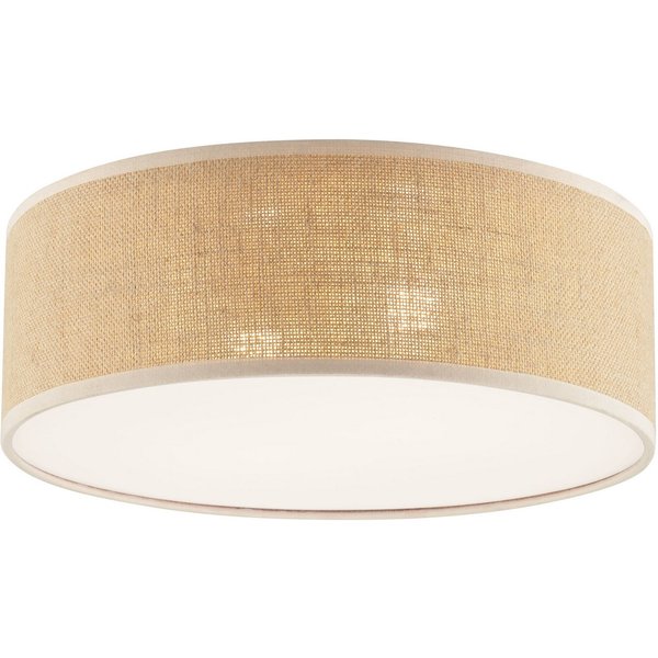 OTTO home Deckenleuchte Mikka, ohne Leuchtmittel, mit Leinenstoffschirm, Höhe 14 cm, E27, Leinen, Deckenlampe