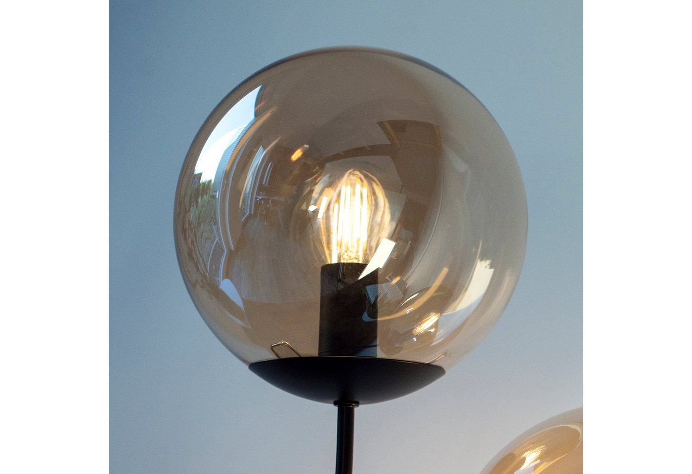OTTO home Deckenleuchte Nellin, ohne Leuchtmittel, Deckenlampe mit großen Glaskugeln, amberfarben oder opal matt weiß – Bild 3 von 5