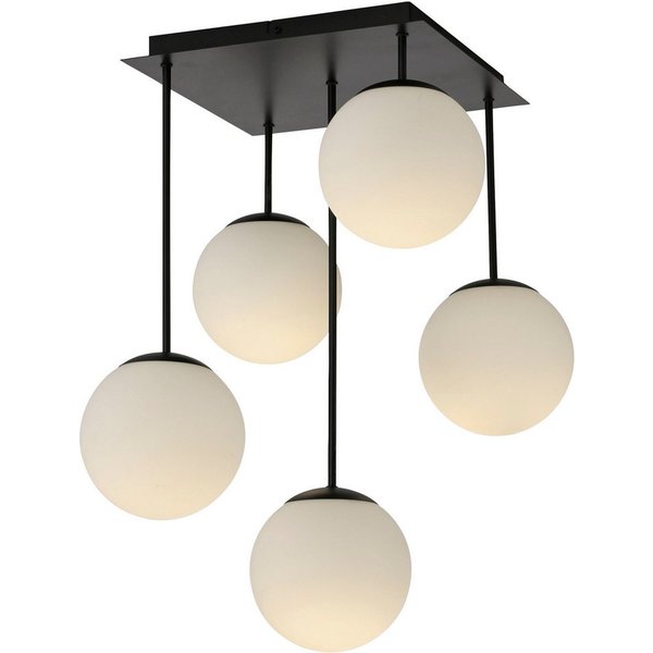 OTTO home Deckenleuchte Nellin, ohne Leuchtmittel, Deckenlampe mit großen Glaskugeln, amberfarben oder opal matt weiß
