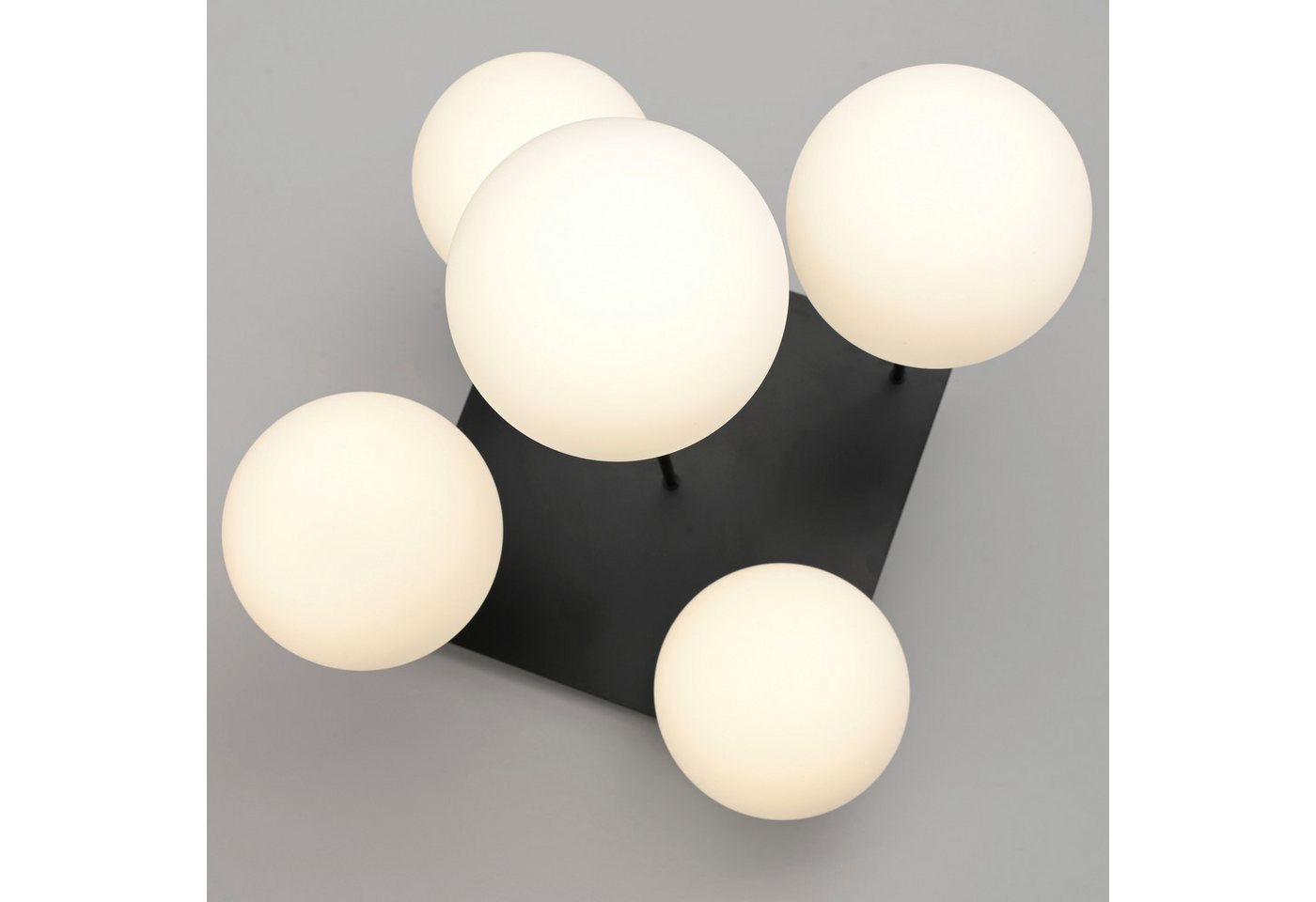 OTTO home Deckenleuchte Nellin, ohne Leuchtmittel, Deckenlampe mit großen Glaskugeln, amberfarben oder opal matt weiß – Bild 3 von 5