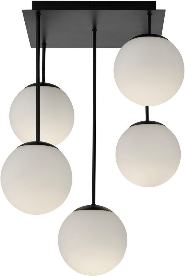 OTTO home Deckenleuchte Nellin, ohne Leuchtmittel, Deckenlampe mit großen Glaskugeln, amberfarben oder opal matt weiß – Bild 5 von 5