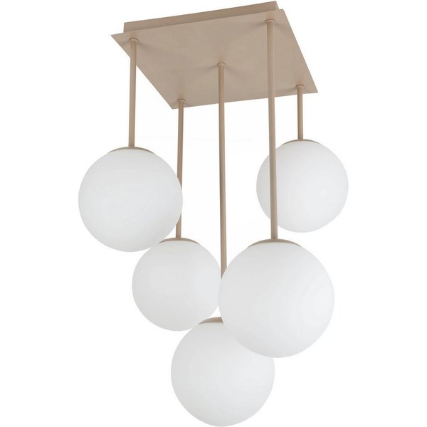 OTTO home Deckenleuchte Nellin, ohne Leuchtmittel, 5 Glaskugeln mit je 1x E14 exkl., quadratisch, beige matt