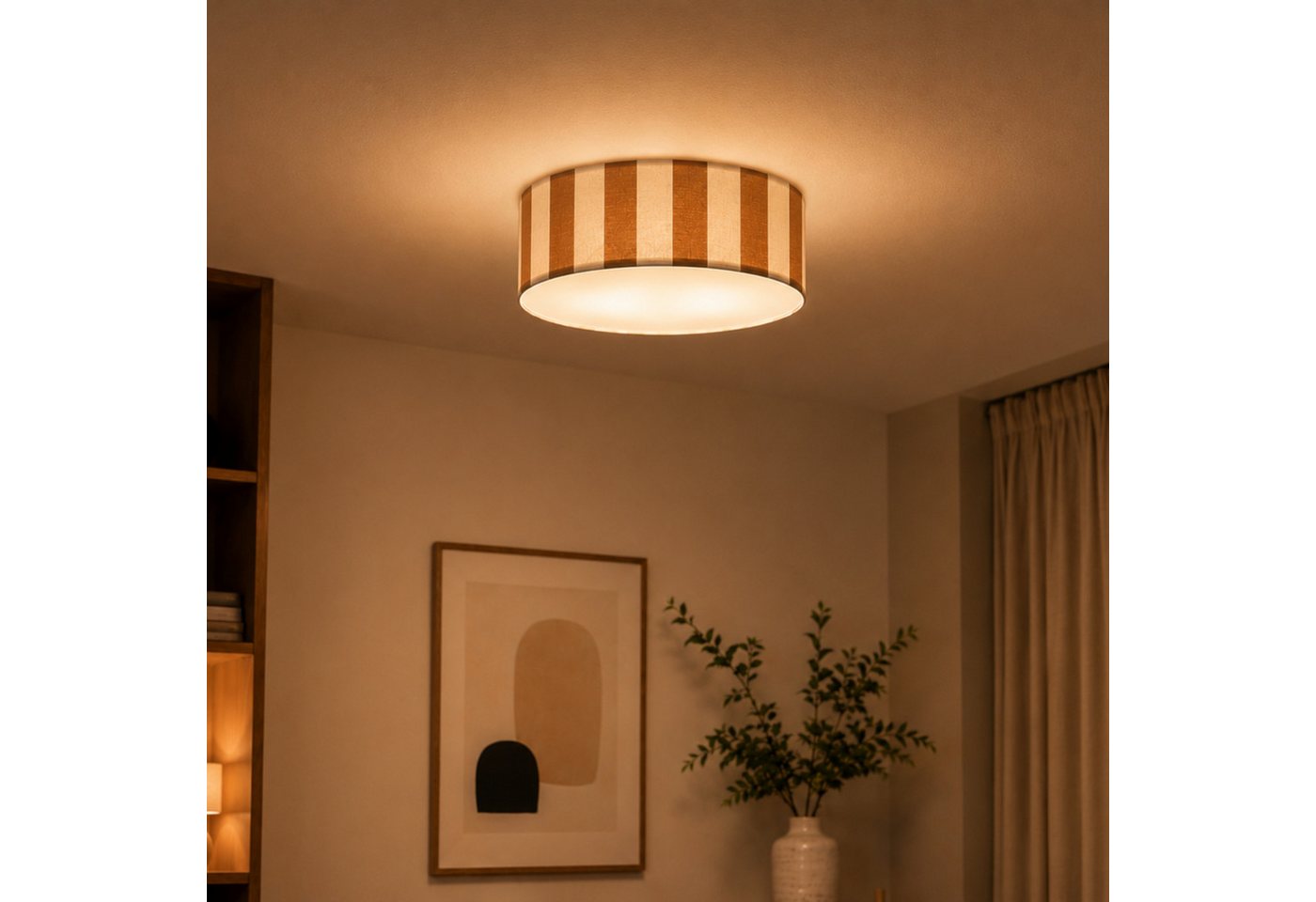 OTTO home Deckenleuchte Stellan, ohne Leuchtmittel, Deckenlampe Stoff Textilschirm Ø 45cm – Bild 2 von 4
