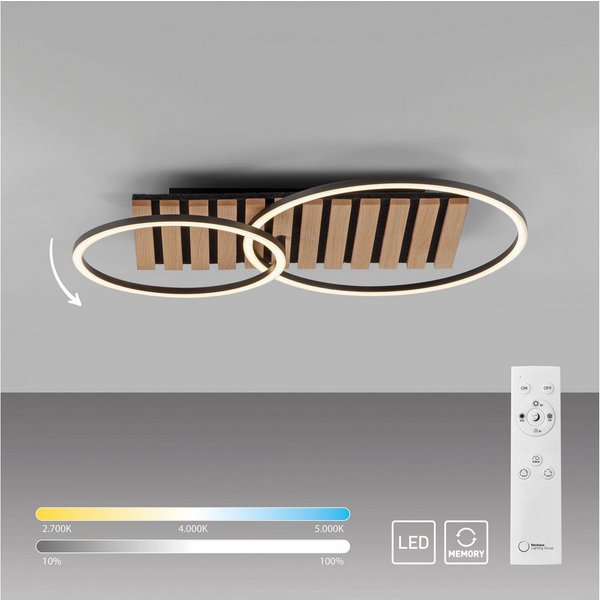 OTTO home Deckenleuchte Ullii Akustikpaneele, CCT - über Fernbedienung, Dimmer, Dimmfunktion, Ein-/Ausschalter, Farbsteuerung, Farbwechsel, Memory, nach Trennun