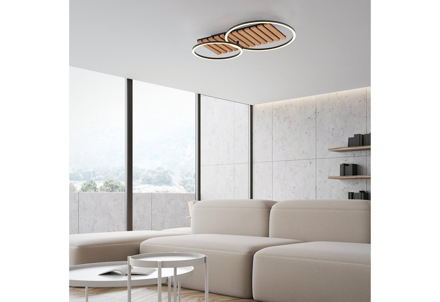 OTTO home Deckenleuchte Ullii Akustikpaneele, CCT - über Fernbedienung, Dimmer, Dimmfunktion, Ein-/Ausschalter, Farbsteuerung, Farbwechsel, Memory, nach Trennun – Bild 3 von 5