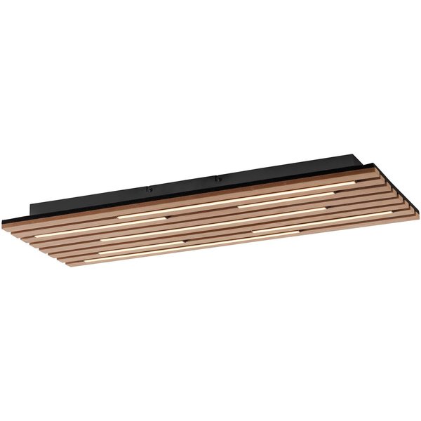 OTTO home Deckenleuchte Ullii Akustikpaneele, LED fest integriert, Warmweiß, schwarze LED Diffuser, Holz, Akustik, Paneele, 3000K - 80 x 30 cm