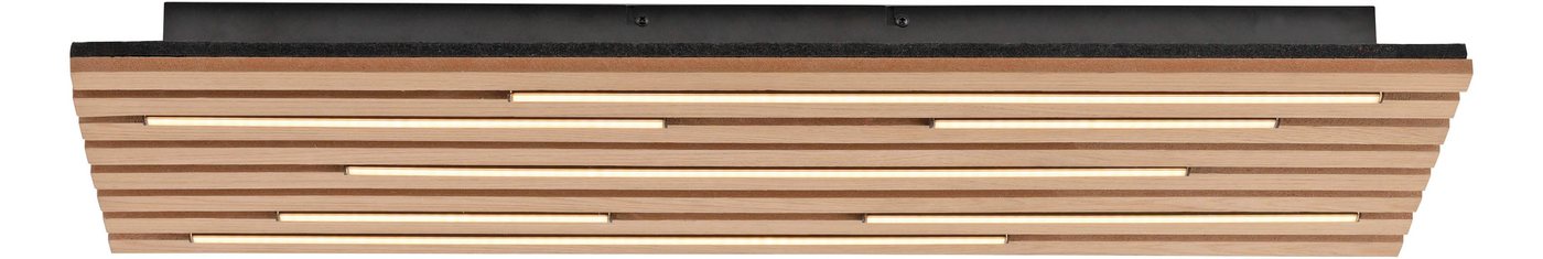 OTTO home Deckenleuchte Ullii Akustikpaneele, LED fest integriert, Warmweiß, schwarze LED Diffuser, Holz, Akustik, Paneele, 3000K - 80 x 30 cm – Bild 4 von 5