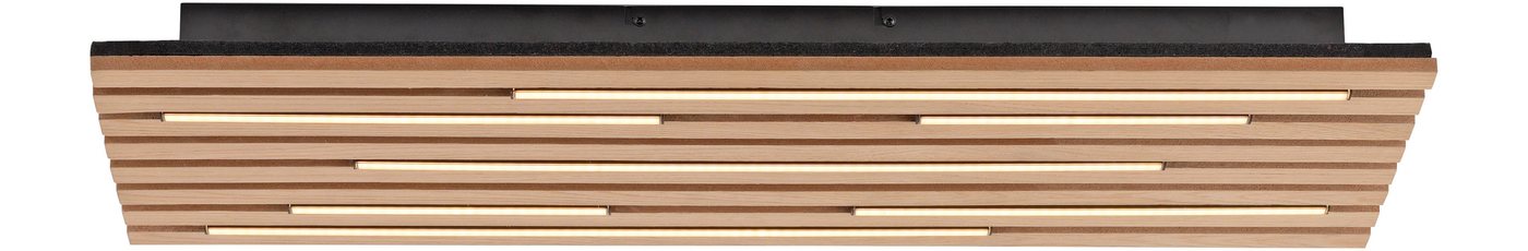 OTTO home Deckenleuchte Ullii Akustikpaneele, LED fest integriert, Warmweiß, schwarze LED Diffuser, Holz, Akustik, Paneele, 3000K - 80 x 30 cm – Bild 5 von 5