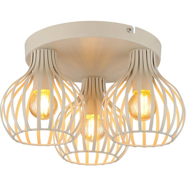 OTTO home Deckenleuchte Yannic, Deckenlampe Metall cremefarben, exkl. 3x E14 40W 230V, ohne Leuchtmittel, ø: 310mm, H: 165mm, Schlichtes & Elegantes Design