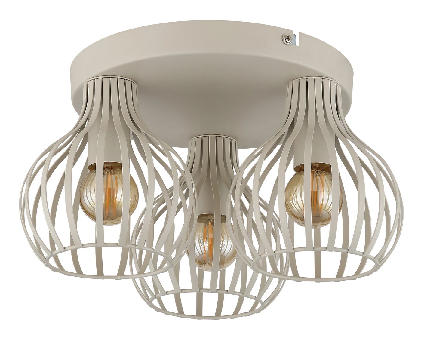 OTTO home Deckenleuchte Yannic, Deckenlampe Metall cremefarben, exkl. 3x E14 40W 230V, ohne Leuchtmittel, ø: 310mm, H: 165mm, Schlichtes & Elegantes Design – Bild 3 von 5