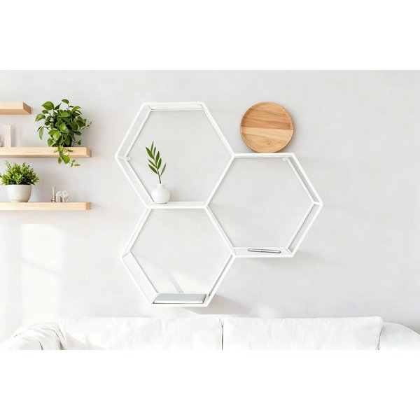 OTTO home Deko-Wandregal Lenia, 3 Ablageflächen aus Glas in einer besonderen Form kombiniert, für elegantes und modernes Wohnen, aus Metall, in 3 Farben