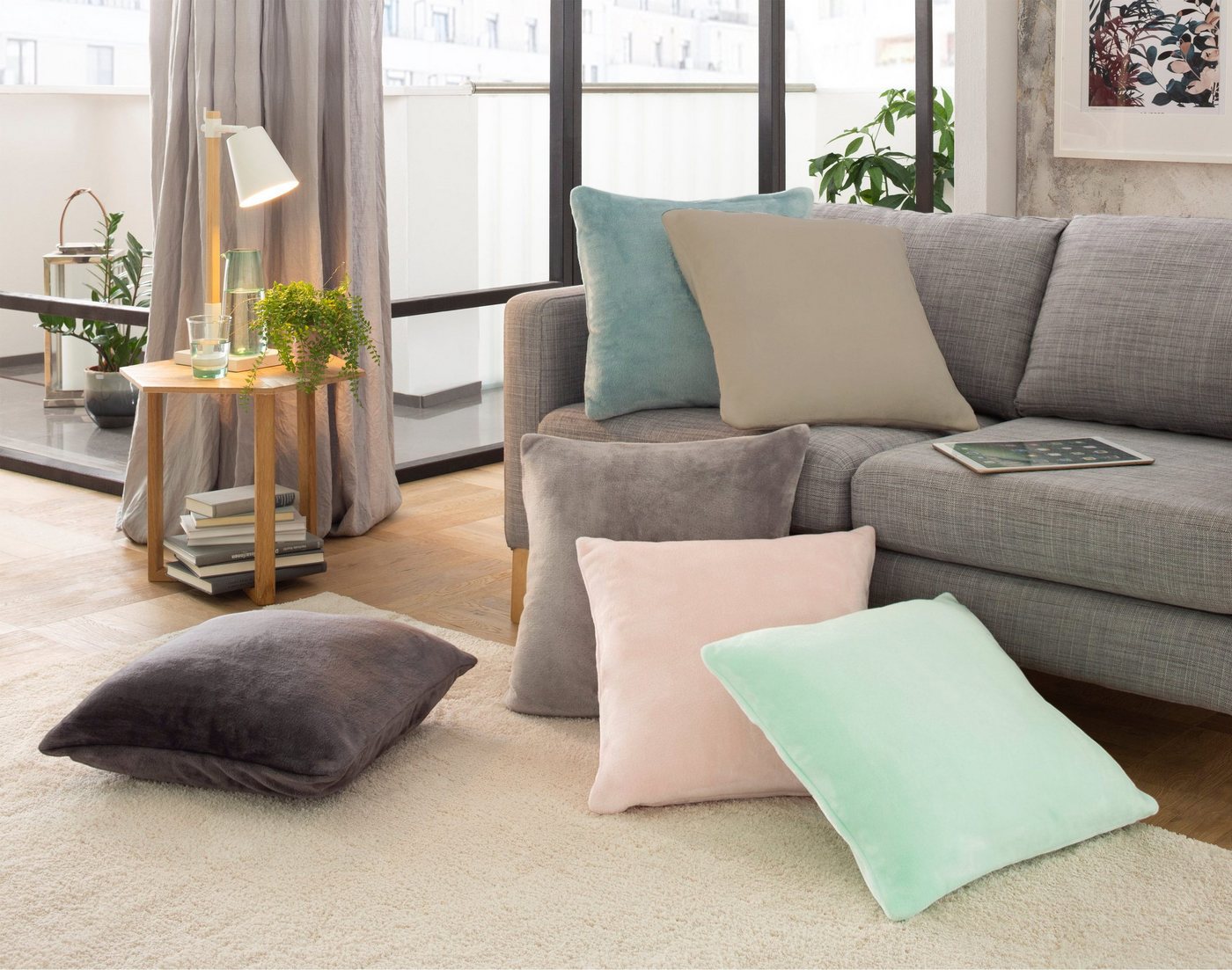 OTTO home Dekokissen Jil, aus super weichem Kuschelfleece, Kissenhüllen ohne Füllung, 2 Stück – Bild 2 von 3