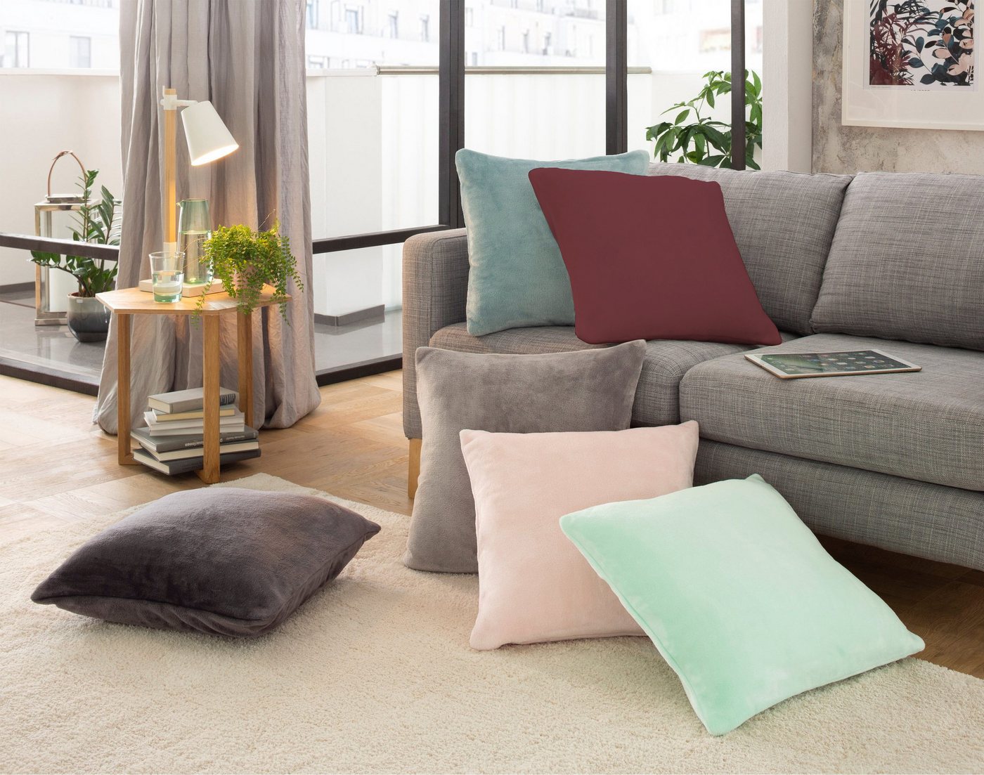OTTO home Dekokissen Jil, aus super weichem Kuschelfleece, Kissenhüllen ohne Füllung, 2 Stück – Bild 2 von 3