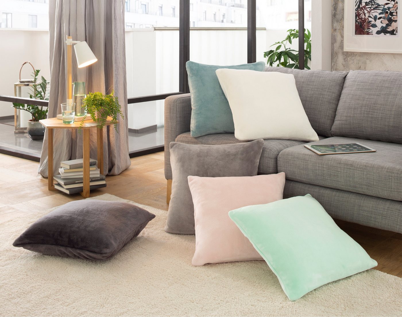 OTTO home Dekokissen Jil, aus super weichem Kuschelfleece, Kissenhüllen ohne Füllung, 2 Stück – Bild 3 von 5