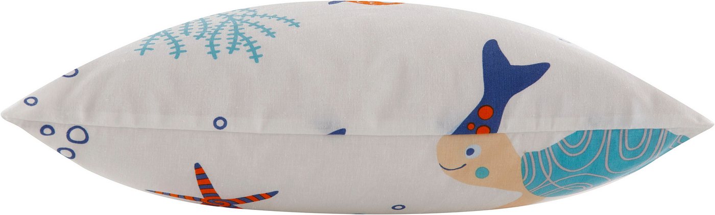OTTO home Dekokissen OCEAN, Kissenhülle, 2-er Set, ohne Füllung, Reißverschluß, Motiv: Fische, Wal – Bild 3 von 5