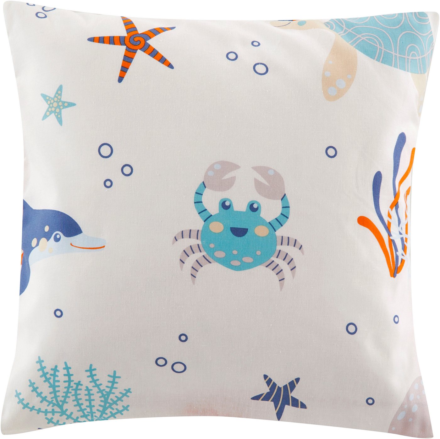 OTTO home Dekokissen OCEAN, Kissenhülle, 2-er Set, ohne Füllung, Reißverschluß, Motiv: Fische, Wal – Bild 4 von 5
