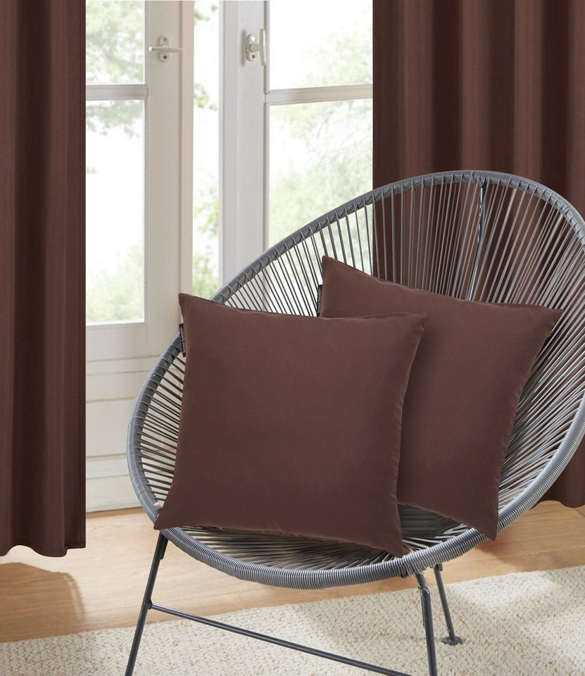 OTTO home Dekokissen Parry Microfaser, 2-er Set, unifarben, Kissenhüllen ohne Füllung, mit Reißverschluss – Bild 2 von 5