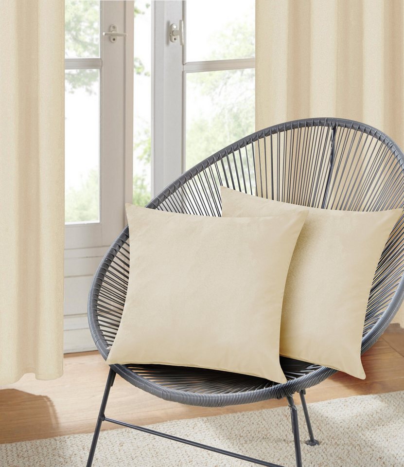 OTTO home Dekokissen Parry Microfaser, 2-er Set, unifarben, Kissenhüllen ohne Füllung, mit Reißverschluss – Bild 2 von 5